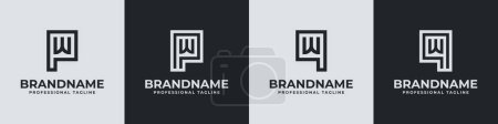 Modern Initials PW and QW Logo, suitable for business with PW, WP, QW, or WQ initials