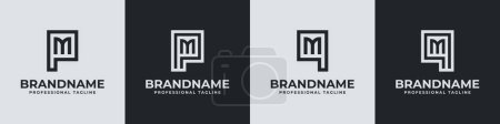 Initiales modernes Le logo PM et QM convient aux entreprises avec les initiales PM, MP, QM ou MQ