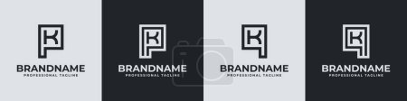 Modern Initials PK and QK Logo, suitable for business with PK, KP, QK, or KQ initials