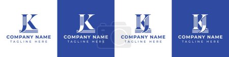 Letters JK and KJ Pillar Logo, suitable for business with JK and KJ related to Pillar