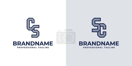 Letters CS and SC Dot Monogram Logo, Suitable for business with CS or SC initials