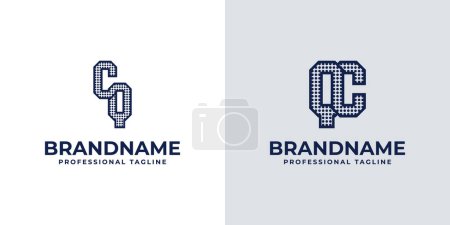 Letters CQ and QC Dot Monogram Logo, Suitable for business with CQ or QC initials