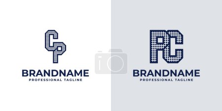 Letters CP and PC Dot Monogram Logo, Suitable for business with CP or PC initials