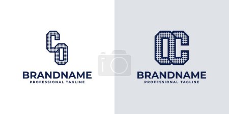 Lettres CO et OC Dot Monogram Logo, Convient pour les entreprises avec initiales CO ou OC