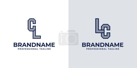 Buchstaben CL und LC Dot Monogram Logo, Geeignet für Geschäfte mit CL oder LC Initialen
