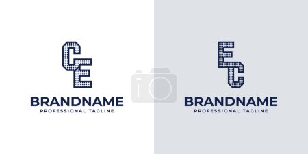 Buchstaben CE und EC Dot Monogram Logo, Geeignet für Geschäfte mit CE- oder EC-Initialen