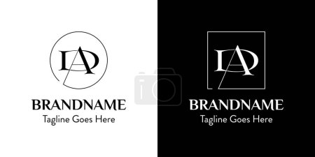 Illustration for Letters AD In Circle and Square Logo Set, for business with AD or DA initials - Royalty Free Image