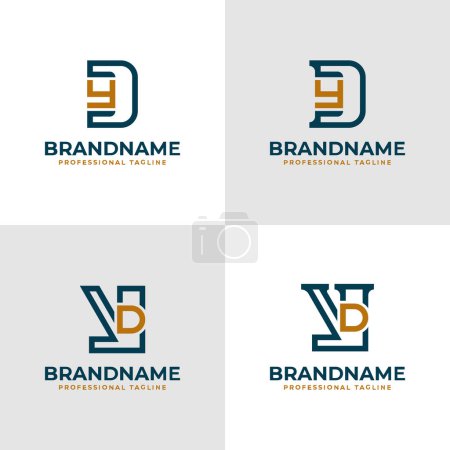Elegant Letters DY and YD Monogram Logo, suitable for business with YD or DY initials
