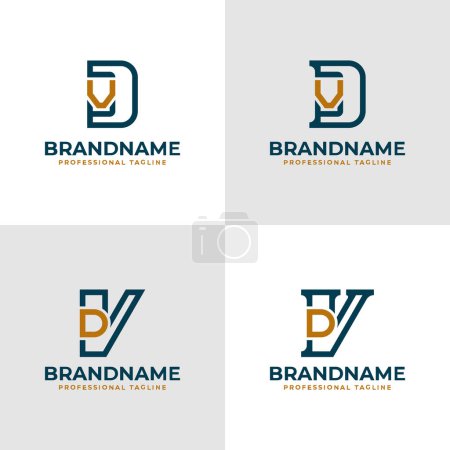 Elegante Buchstaben DV und VD Monogramm Logo, geeignet für Unternehmen mit VD oder DV Initialen