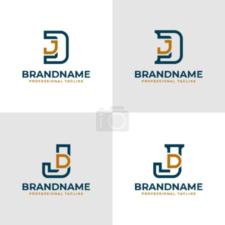 Elegant Letters DJ and JD Monogram Logo, suitable for business with JD or DJ initials
