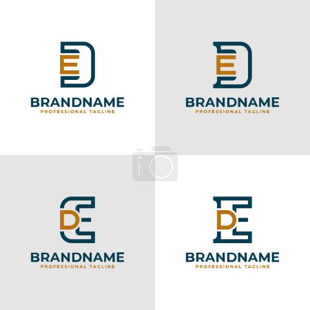 Elegant Letters DE and ED Monogram Logo, suitable for business with ED or DE initials
