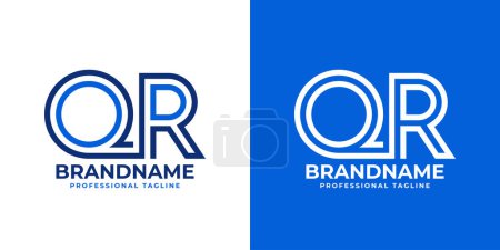 Letters QR Line Monogram Logo, suitable for business with QR or RQ initials