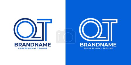 Letters QT Line Monogram Logo, suitable for business with QT or TQ initials