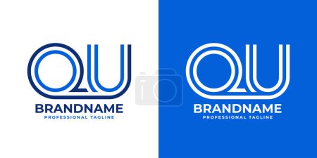 etters QU Line Monogram Logo, suitable for business with QU or UQ initials