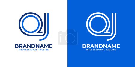 Logotipo del monograma de la línea de letras QJ, conveniente para el negocio con las iniciales de QJ o JQ