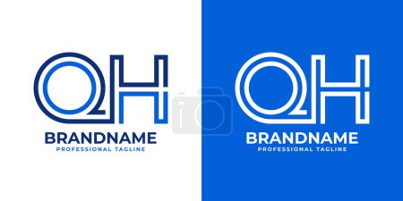 Letters QH Line Monogram Logo, suitable for business with QH or HQ initials