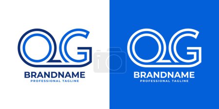 Letters QG Line Monogram Logo, suitable for business with QG or GQ initials