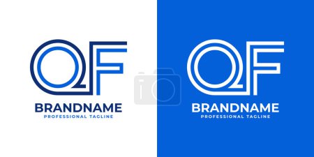 Buchstaben QF Line Monogramm Logo, geeignet für Geschäfte mit QF oder FQ Initialen