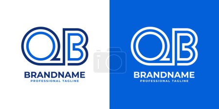 Logotipo del monograma de la línea de letras QB, conveniente para el negocio con las iniciales de QB o BQ