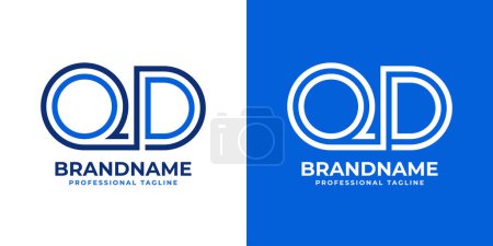 Letters QD Line Monogram Logo, suitable for business with QD or DQ initials
