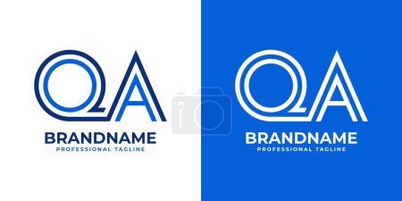 Logotipo del monograma de la línea de QA de las letras, conveniente para el negocio con las iniciales de QA o AQ