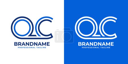 Ilustración de Logotipo del monograma de la línea del control de calidad de las letras, conveniente para el negocio con las iniciales del control de calidad o de CQ - Imagen libre de derechos