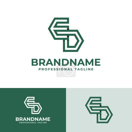 Modern Initials ED Logo, suitable for business with ED or DE initials