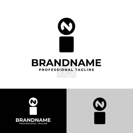 Logotipo de las letras IN y NI Monogram, adecuado para negocios con iniciales NI o IN