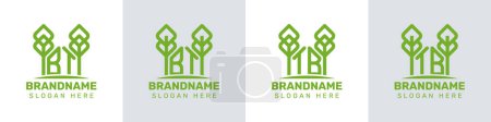 Letras BT y TB Greenhouse Logo, para empresas relacionadas con plantas con iniciales BT o TB
