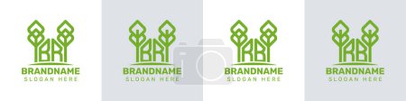 Letters BR and RB Greenhouse Logo, for business related to plant with BR or RB initials