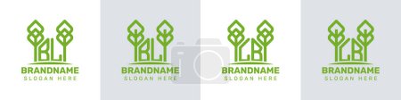 Buchstaben BL und LB Greenhouse Logo, für Unternehmen mit Bezug zu Pflanzen mit BL oder LB Initialen