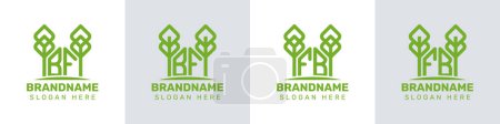 Letters BF and FB Greenhouse Logo, for business related to plant with BF or FB initials