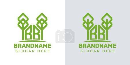 Téléchargez les illustrations : Lettres BB Greenhouse Logo, pour les entreprises liées à l'usine avec initiales BB - en licence libre de droit