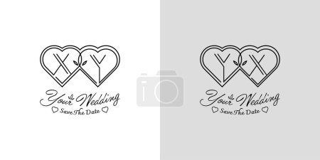 Letters XY and YX Wedding Love Logo, for couples with X and Y initials