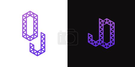 Buchstaben JO und OJ Polygon Logo, geeignet für Unternehmen im Zusammenhang mit Polygon mit JO oder OJ Initialen