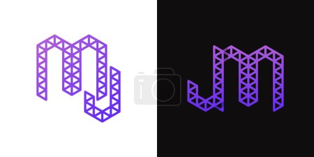 Letters JM and MJ Polygon Logo, suitable for business related to polygon with JM or MJ initials