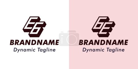 Lettres EG et GE 3D Monogram Logo, Convient pour les entreprises avec initiales EG ou GE