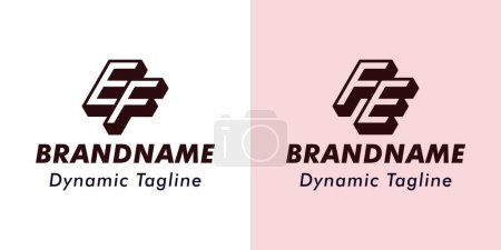 Letters EF and FE 3D Monogram Logo, Suitable for business with EF or FE initials