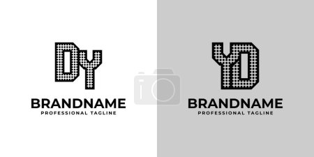 Letters DY and YD Dot Monogram Logo, Suitable for business with DY or YD initials