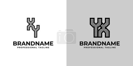 Letters XY and YX Dot Monogram Logo, Suitable for business with XY or YX initials