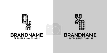 Letters DX and XD Dot Monogram Logo, Suitable for business with DX or XD initials