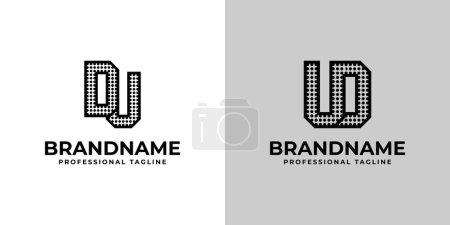 Buchstaben DU und UD Dot Monogram Logo, Geeignet für Geschäfte mit DU oder UD Initialen