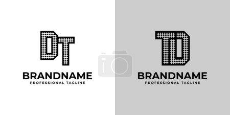 Letras DT y TD Dot Monogram Logo, adecuado para negocios con iniciales DT o TD