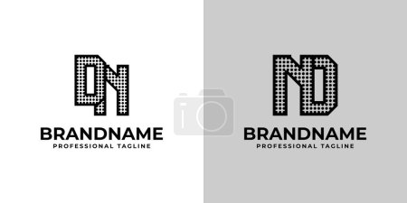 Buchstaben DN und ND Dot Monogram Logo, Geeignet für Geschäfte mit DN oder ND Initialen