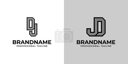 Buchstaben DJ und JD Dot Monogram Logo, Geeignet für Geschäfte mit DJ- oder JD-Initialen