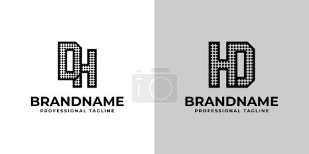 Buchstaben DH und HD Dot Monogram Logo, Geeignet für Geschäfte mit DH oder HD Initialen