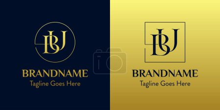 Illustration for Letters BU In Circle and Square Logo Set, for business with BU or UB initials - Royalty Free Image
