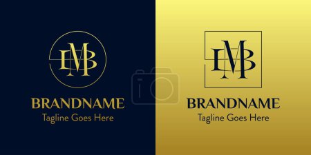 Illustration for Letters BM In Circle and Square Logo Set, for business with BM or MB initials - Royalty Free Image