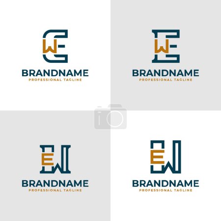 Elegant Letters EW and WE Monogram Logo, suitable for business with EW or WE initials