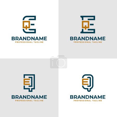 Logo monogramme EQ et QE de lettres élégantes, adapté aux entreprises avec des initiales EQ ou QE